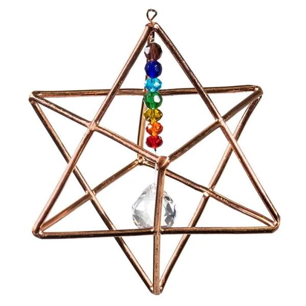 Hängende Merkaba mit Chakra-Kristall